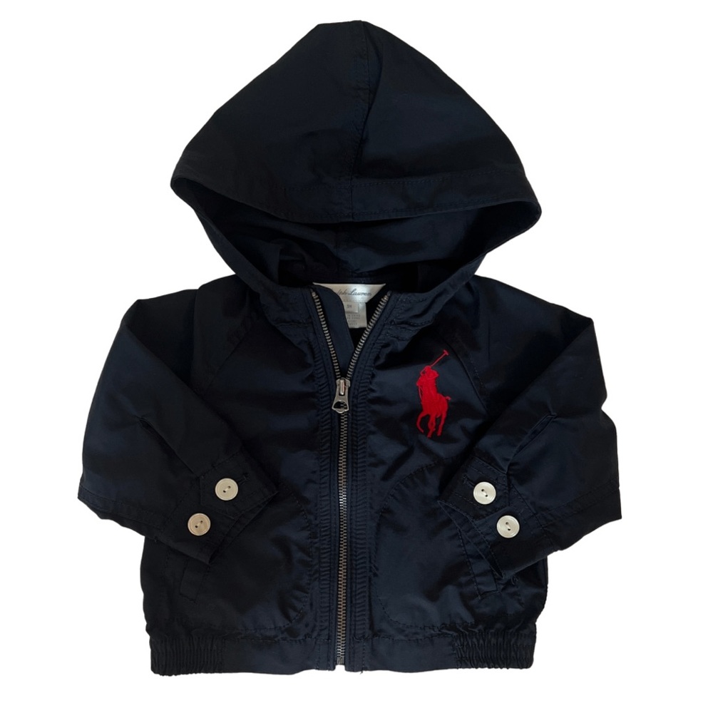 NWOT Ralph Lauren Water-Repellent Hooded Jacket - Newport Navy & Red